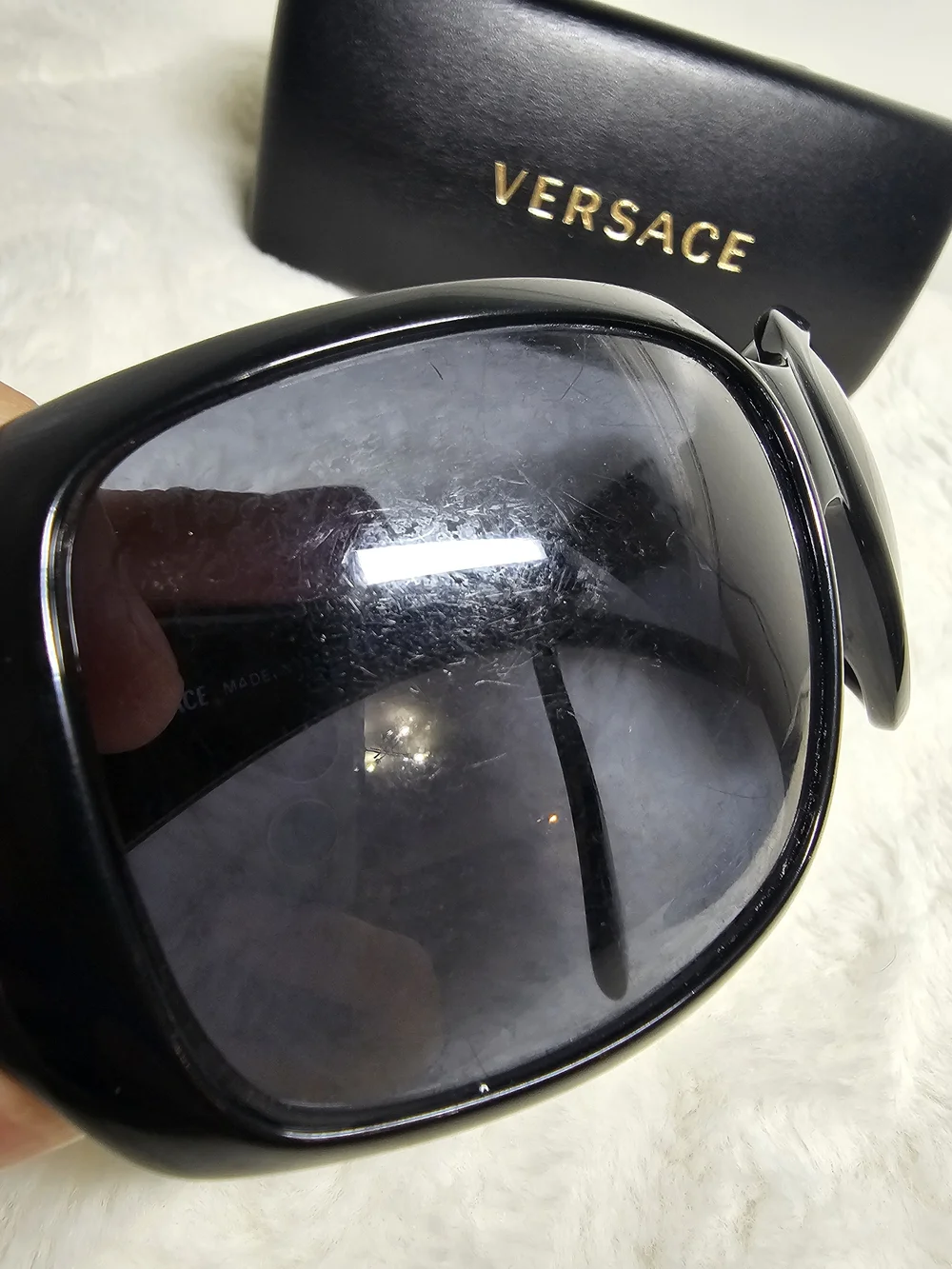 Versace Black Oversized Sunglasses